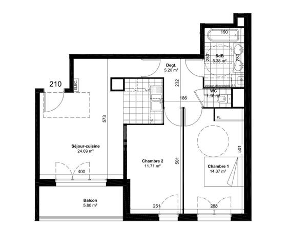 Appartement 3 pièces de grand standing à vendre à Sartrouville - 292 000 €