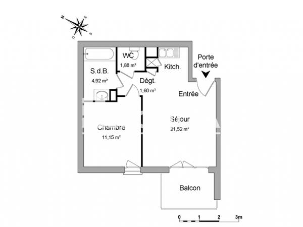 Location Appartement 2 pièces 41.07 m² - 53 RUE DE LA POYA Marignier 74970
