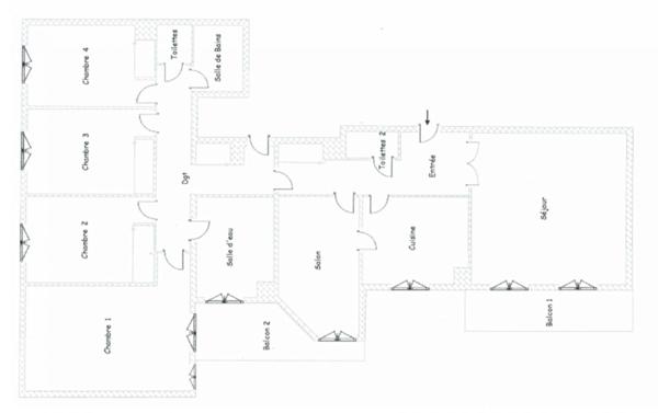 Appartement familial de 4 chambres avec 2 grands balcons vue Saône