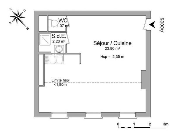 Location Studio 27.1 m² - 59 RUE ANTOINE DURAFOUR Saint Etienne 42100