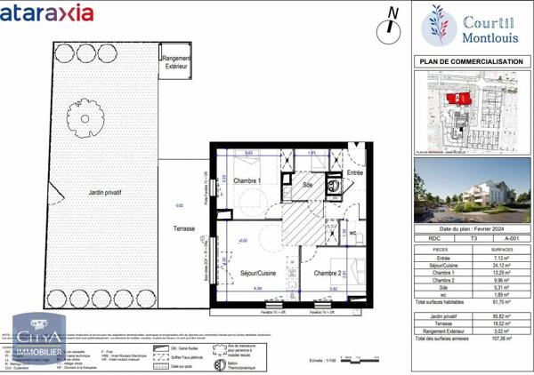 Appartement à louer 3 pièces 61.7m² Montlouis-sur-Loire (37270)