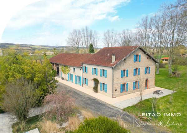 Lisle-sur-Tarn (81310) corps de ferme rénové sur plus d’un hectare clos