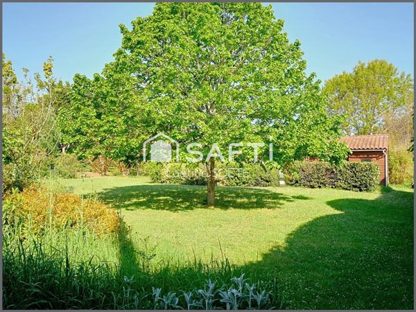 Terrain plat dans un environnement verdoyant