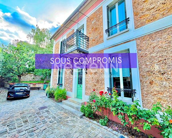 Nestenn Igny Maison familiale en pierre meulière 1892 à Igny centre, entièrement rénovée, 5 chambres, studio indépendant, jardin arboré, charme de l'ancien et prestations haut de gamme, aucun travaux, chauffage au sol, sous-sol, buanderie, bureau, proch