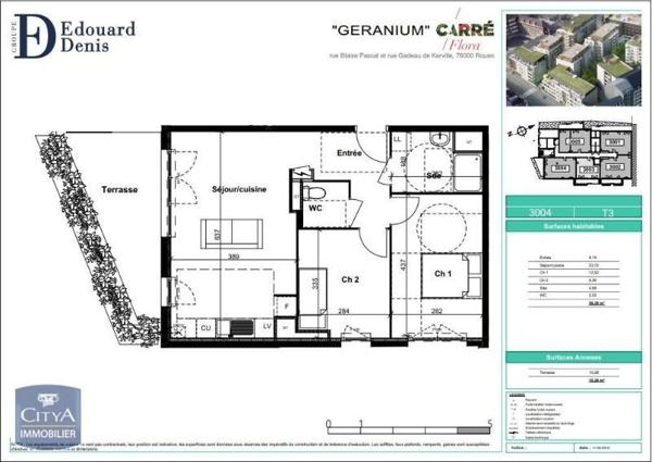 Appartement à louer 3 pièces 58.39m²