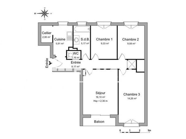 Location Appartement 4 pièces 71.74 m² - 5 A 11 AVENUE DE ROBINSON Chatenay Malabry 92290
