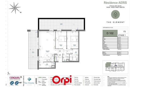 Appartement à vendre    3 pièces •  Mont-Saint-Martin