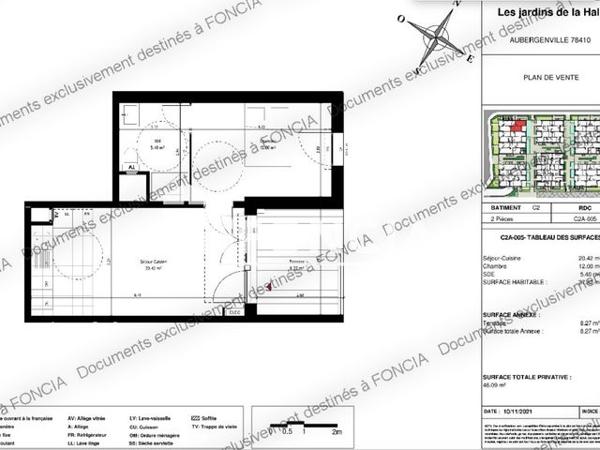 Location Appartement 2 pièces 37.82 m² - RUE DE LA GARE _ 21/23 AVENUE DU GENERALE DE GAULLE _ IMPASSE DES HAUTES BEAUCES Aubergenvile 78410