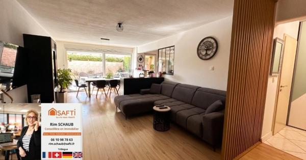EXCLUSIVITÉ – KEMBS LOECHLÉ | Magnifique F4 en Rez-de-Jardin (94 m²) avec terrasse, garage et jardin sans vis-à-vis