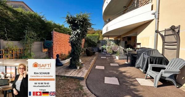 EXCLUSIVITÉ – KEMBS LOECHLÉ | Magnifique F4 en Rez-de-Jardin (94 m²) avec terrasse, garage et jardin sans vis-à-vis