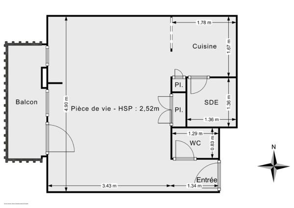 Studio meublé de 25,35 m² au cœur de Prémanon