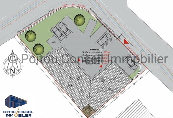 A VENDRE TRES BELLE OPPORTUNITE LOCAL COMMERCIAL NEUF AVEC PARKINGS 207m2 NIORT CHAURAY