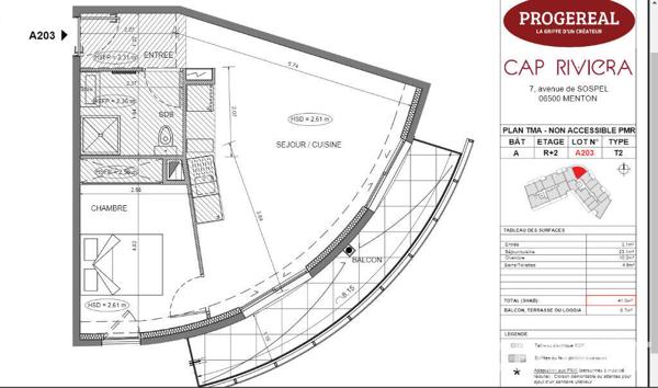 Achat appartement Menton - 2 pièce(s) - 52 m² - 340 000 €