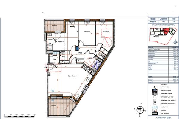 AppartT4 Angers les Justices Terrasse dernier étage expo sud sur jardin paysagé