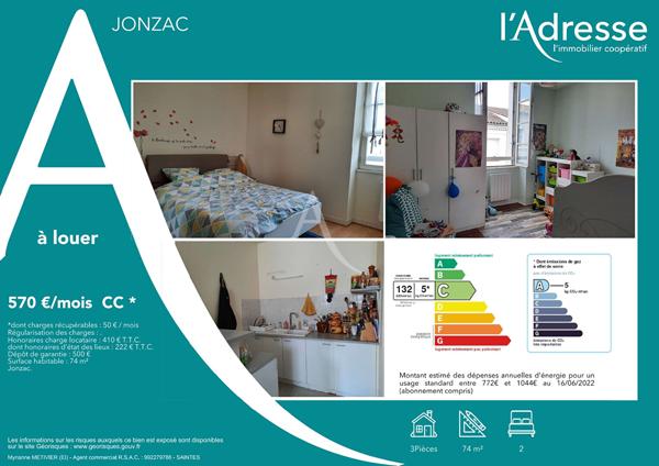 Appartement 2 chambres - Jonzac Centre Ville