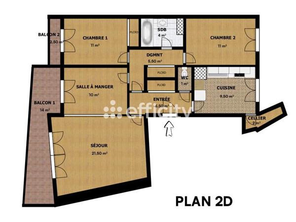 Appartement 4 pièces - 83 m² Exclusivité efficity