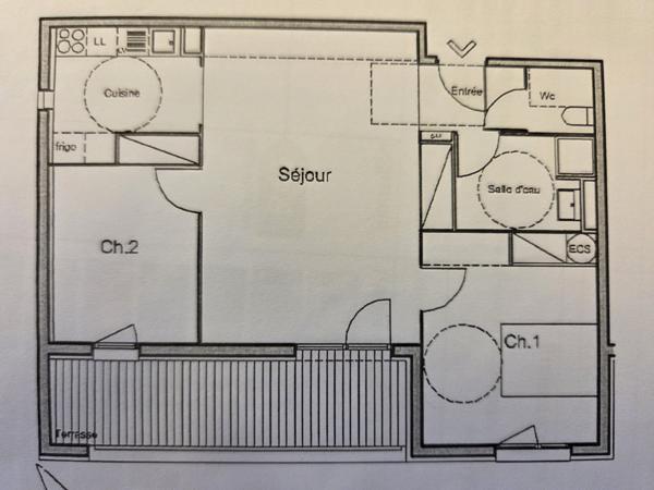 Appartement 3 pièce(s) 2 chambre(s) 66 m²