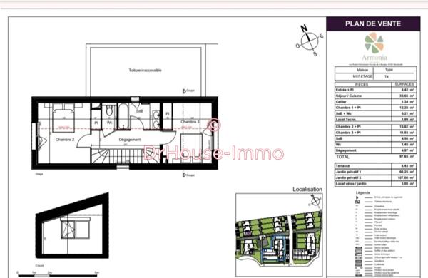 Maison à vendre 4 pièces de 107 m²