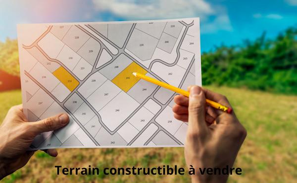 Terrain constructible de 1056 m² à vendre à Fontaine-le-Port ? Orientation Sud