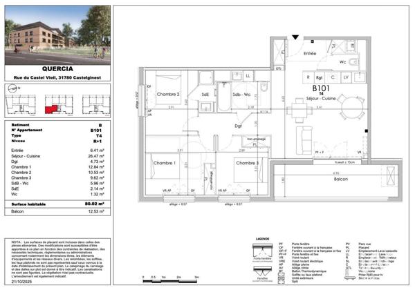 Appartement à vendre 4 pièces 80 m² Castelginest