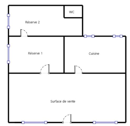 Local commercial 3 pièces 88m²