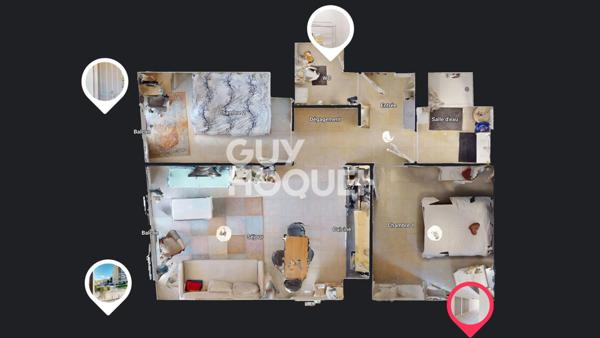 Appartement à vendre de 3 pièces de 55.76 m² + terrasse 11m2