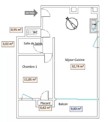 Location                                                      Appartement
                        
                     2 pièces                      48 m2                     à Asnières-sur-Seine