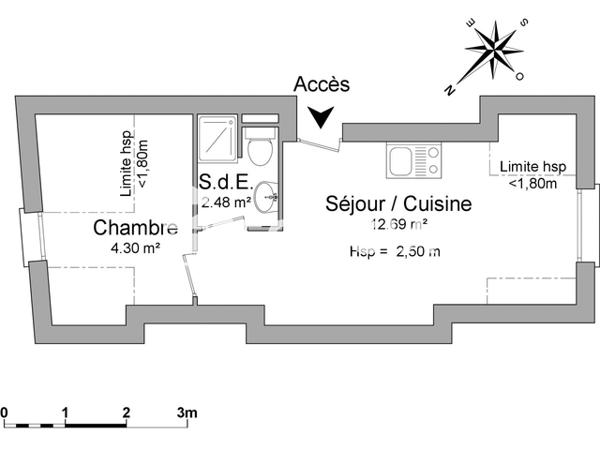 Location Appartement meublé 2 pièces 19.47 m² - 34 RUE DES QUATRES HUYES Vendome 41100