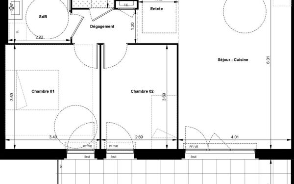 Appartement à vendre    3 pièces • 61,05 m2 Avignon