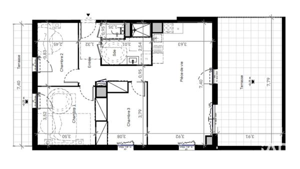 Appartement à vendre 4 pièces 75 m² Tours
