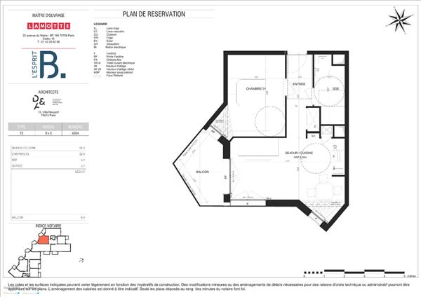 Appartement 2 pièce(s) 42.30 m2