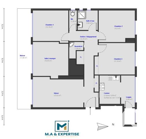 Appartement à vendre 5 pièces 86 m² Nice
