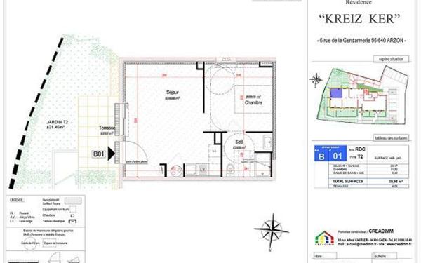 Appartement à vendre    2 pièces •  Arzon