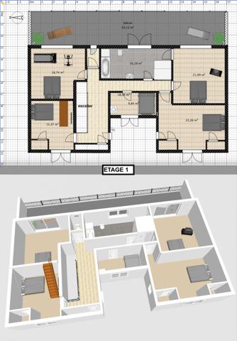 Maison d'architecte avec local professionnel indépendant (idéal professions libérales)