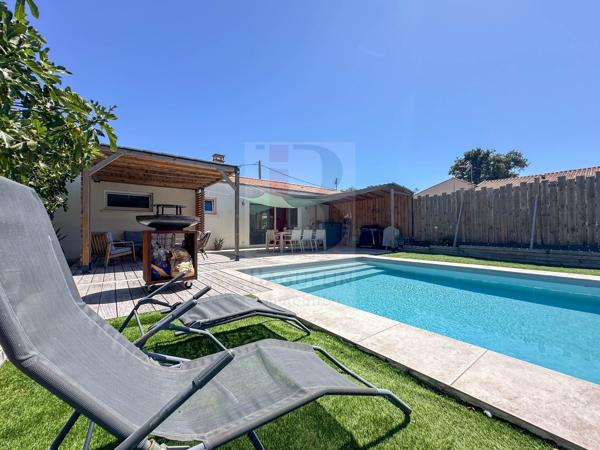 Maison plain-pied 3/4 ch avec piscine
