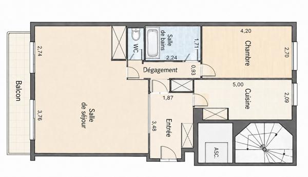 Appartement
         3 pièces
        - 69 m² 565 000 € *