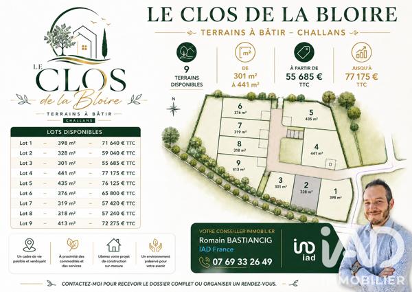 Terrain à vendre 328 m² Challans