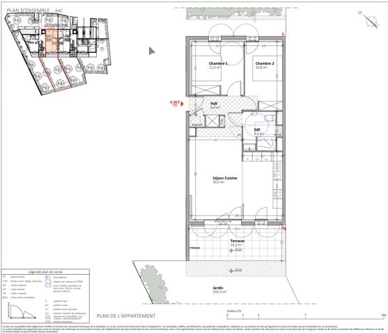 Appartement 3 pièces - 64 m² Bien prestige