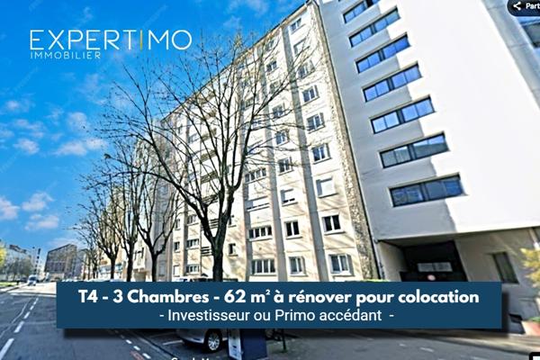 Dijon (21000) QUARTIER AUDITORIUM - T4 - 3 CHAMBRES - À RÉNOVER