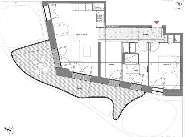 06 Nice – neuf dernier étage 2/3 pièces, terrasse de 23 m² et parking