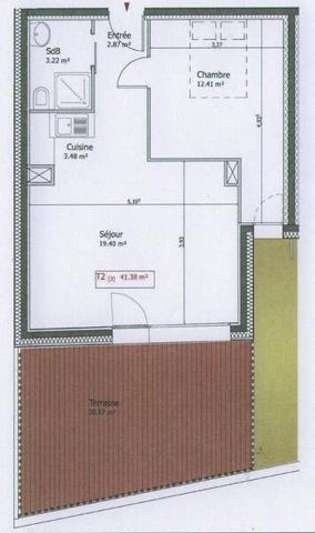 Appartement 2 pièces                                        - 44300 Nantes Réf : 12026
