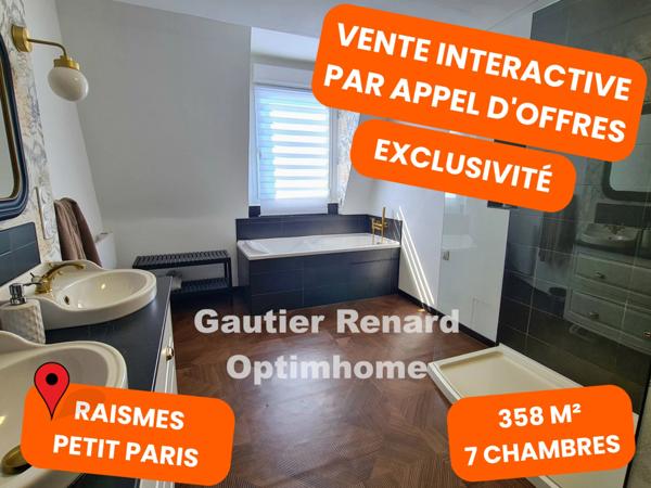 Maison de maître, 7 chambres, jardin, garages à RAISMES (59)