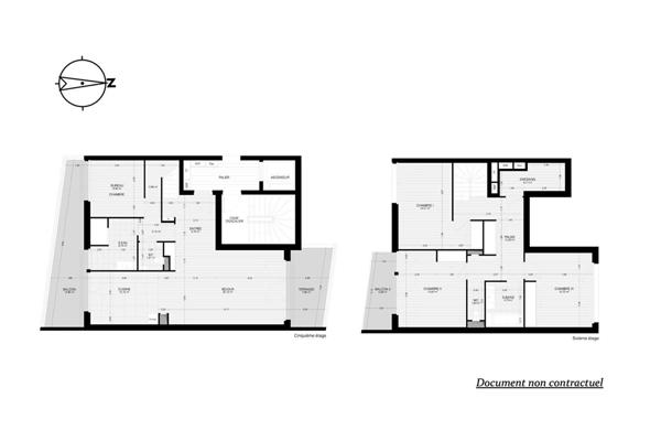 Duplex en dernier étage avec terrasses sur le Canal