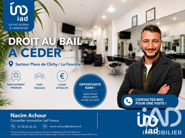 Droit au bail à vendre 30 m² Paris 17