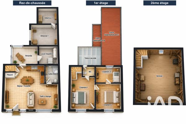 Maison à vendre 4 pièces 83 m² La Chapelle-Fleurigné