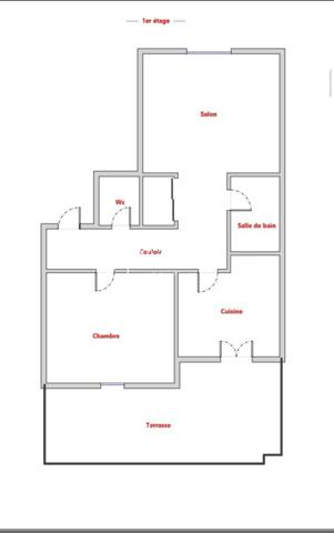 Appartement 3 pièce(s) 1 chambre(s) 45 m²