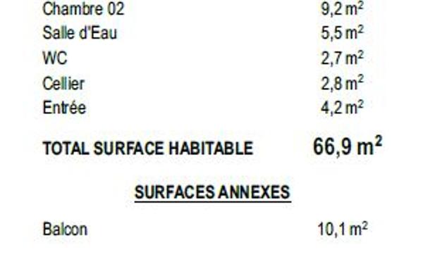 Appartement à vendre    3 pièces • 66,90 m2 Saint-Paul-lès-Dax