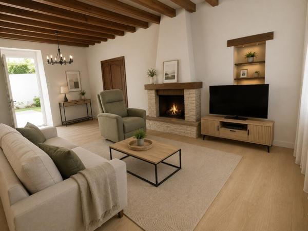 Maison en pierre avec 4 chambres, garage camping-car et jardin