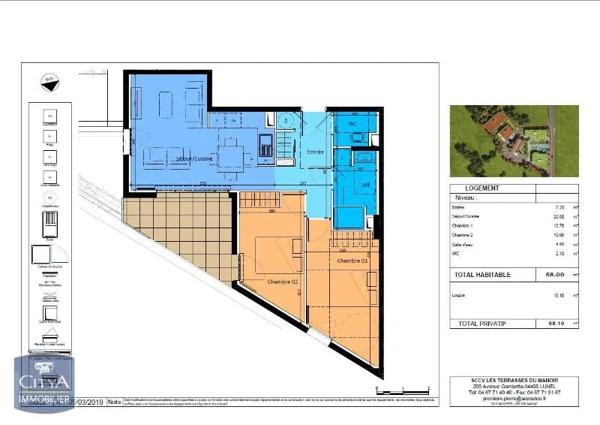 Appartement à louer 3 pièces 58.1m² Nîmes (30000)