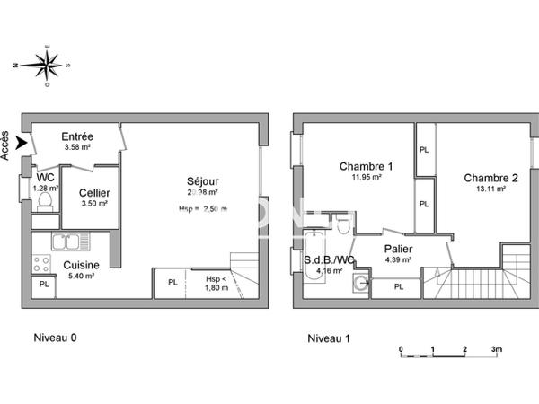Location Maison 3 pièces 68.35 m² - RUE DE LA MOULINE Bassens 33530